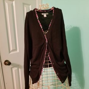 Golf sweater black with pink accent